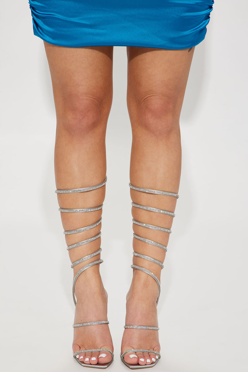 Shine So Bright Wrap Up Heels Silver Fashion Nova, Shoes Fashion Nova