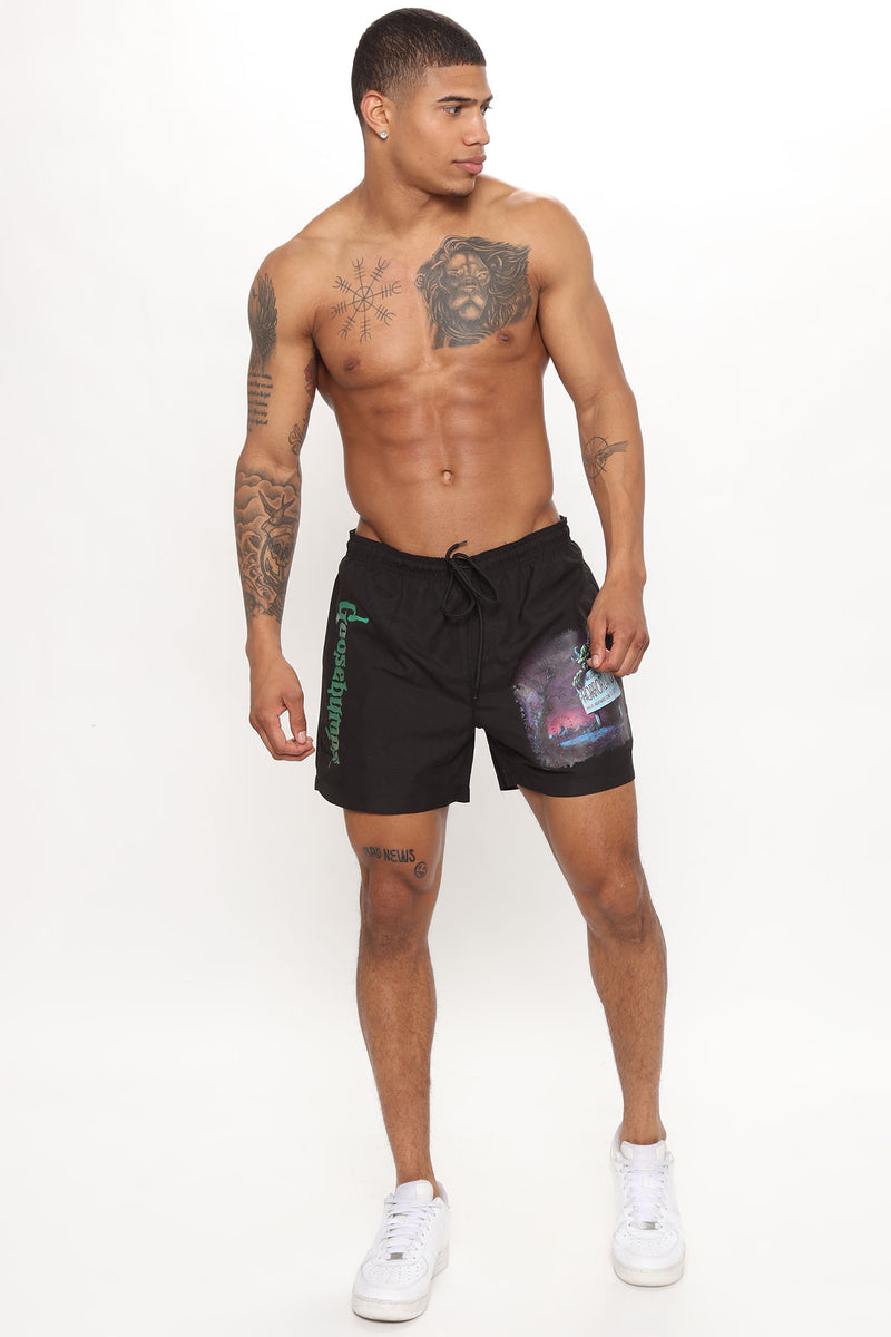 Goosebumps Welcome To Horror Land Swim Trunks Black Fashion