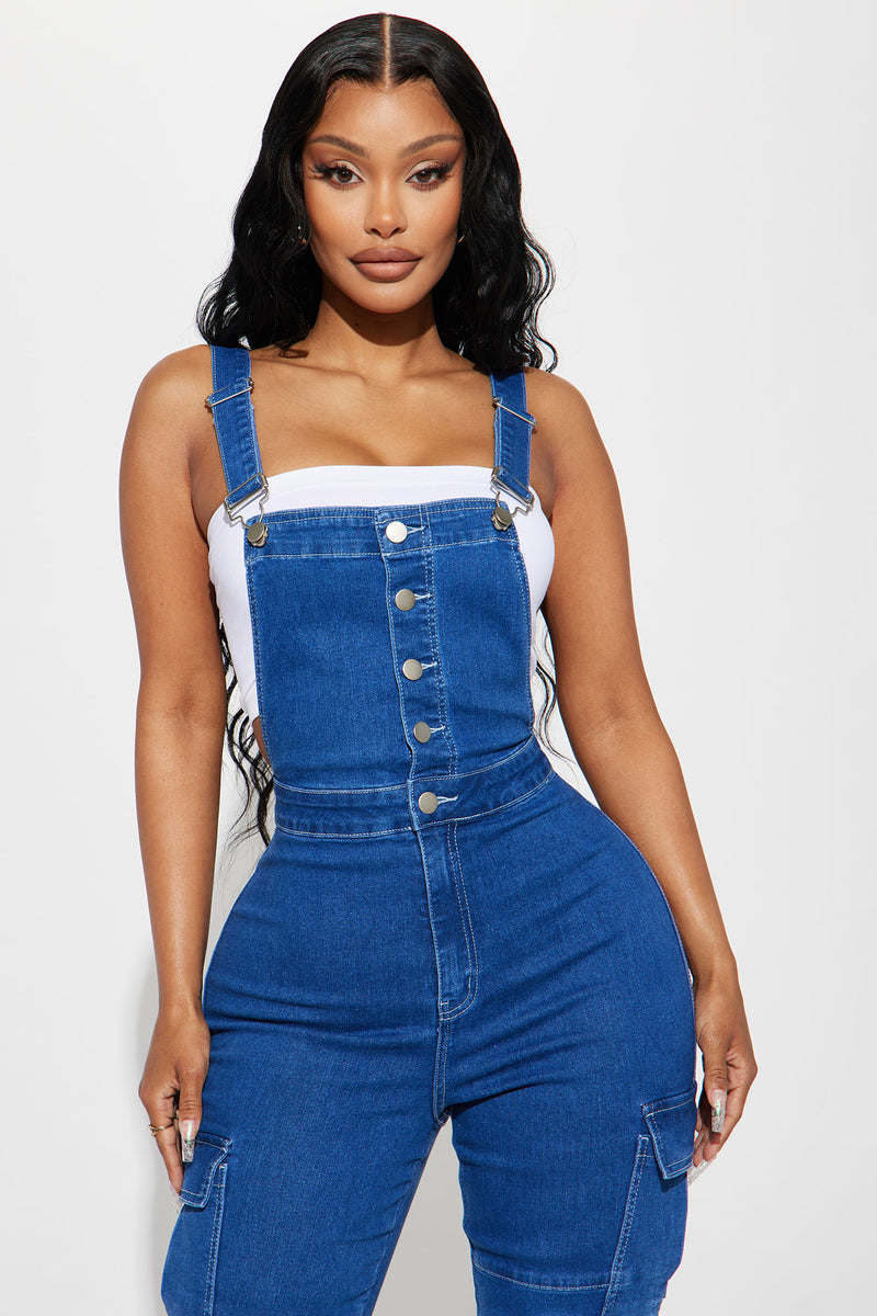 Fashion nova jean overalls outlet