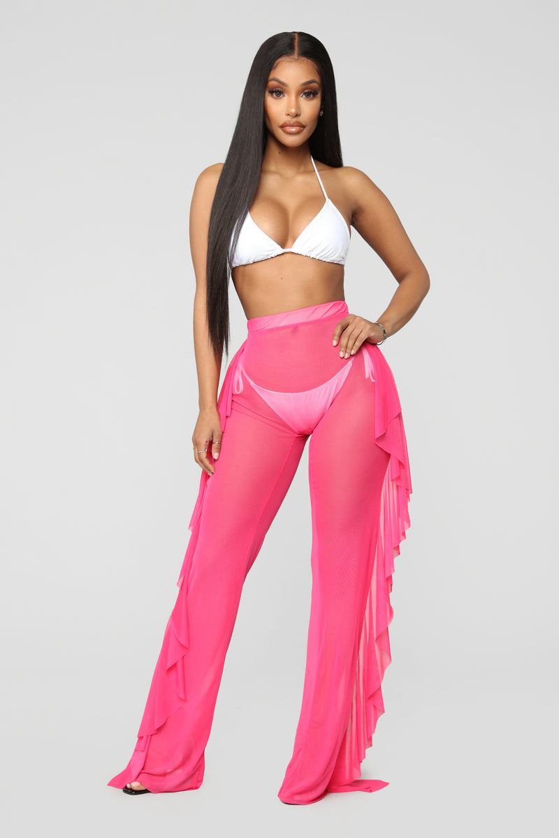 See thru swim cover up pants sales