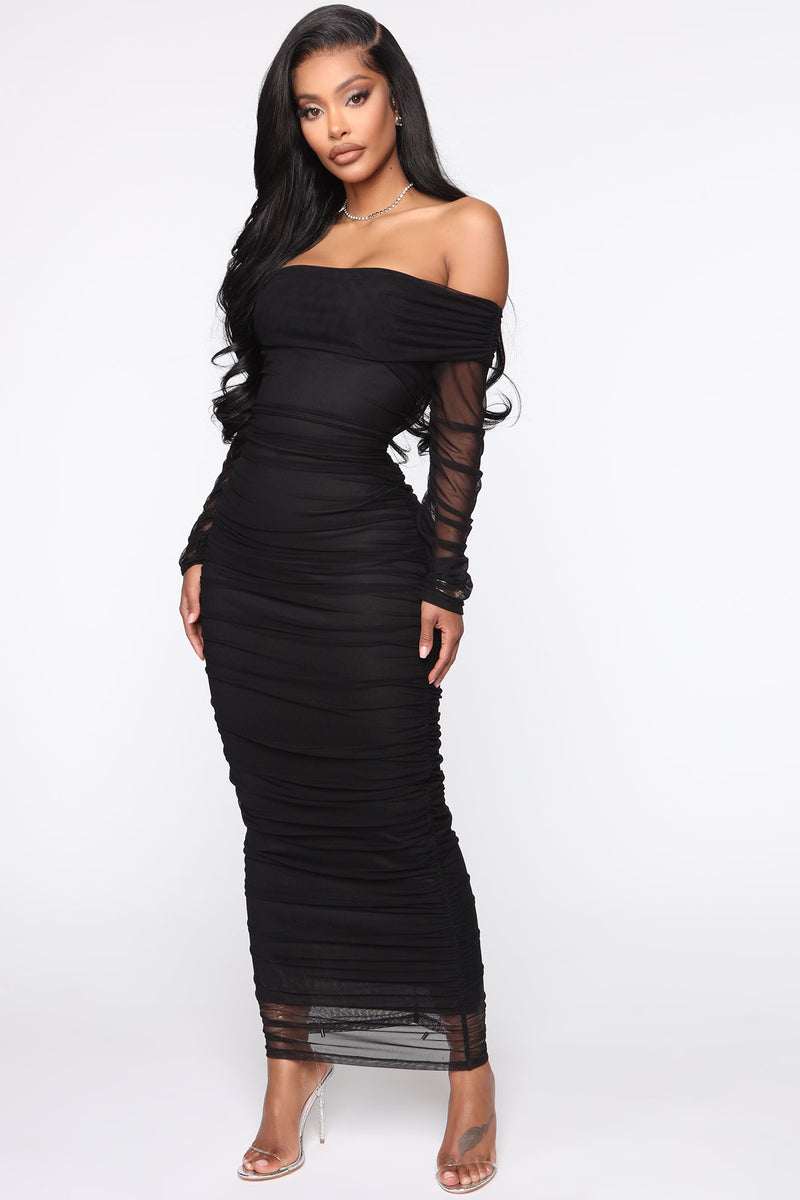 Black long dress sales fashion nova
