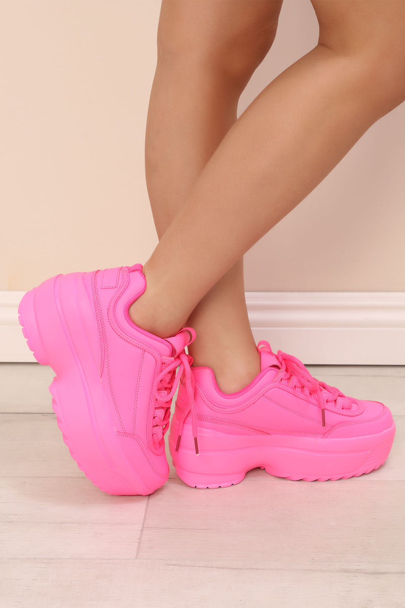 Hot pink platform discount sneakers