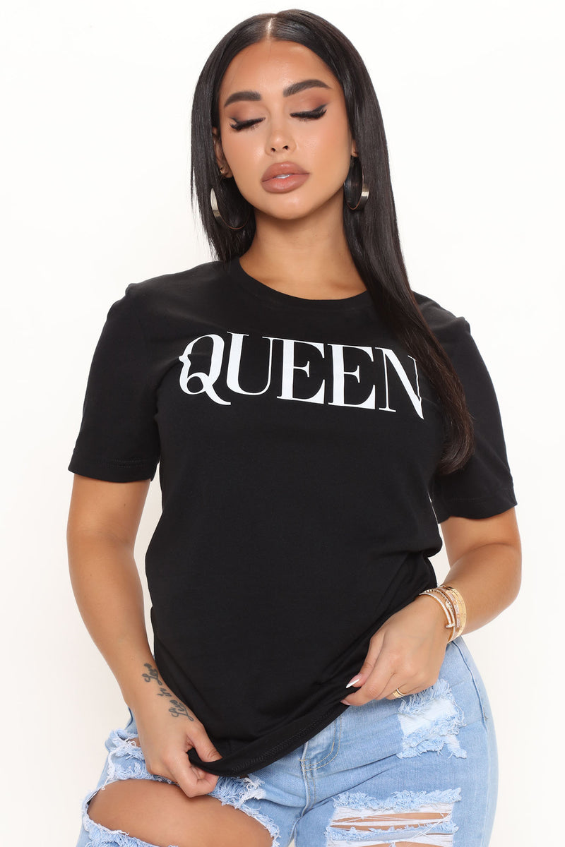 Fit For A Queen Tee Black Fashion Nova Screens Tops and