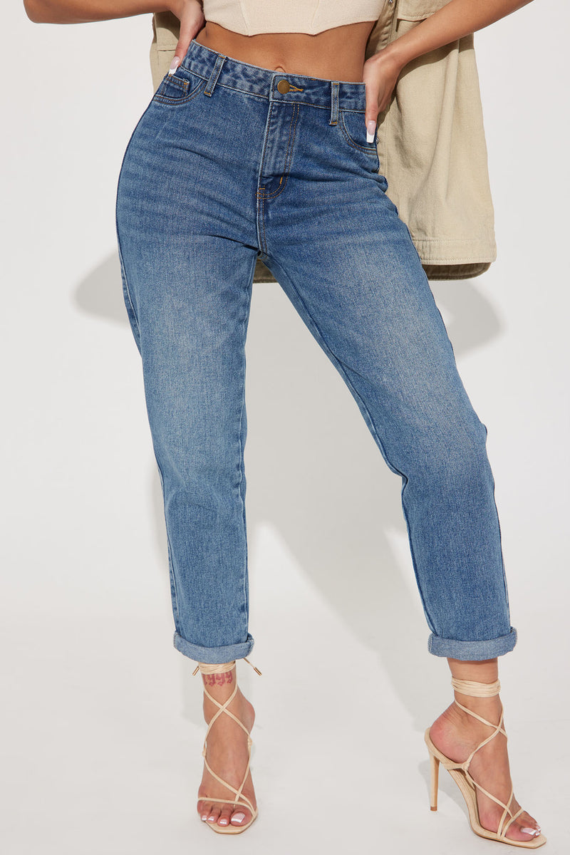 So Far So Good Non Stretch Mom Jeans - Medium Wash | Fashion Nova ...
