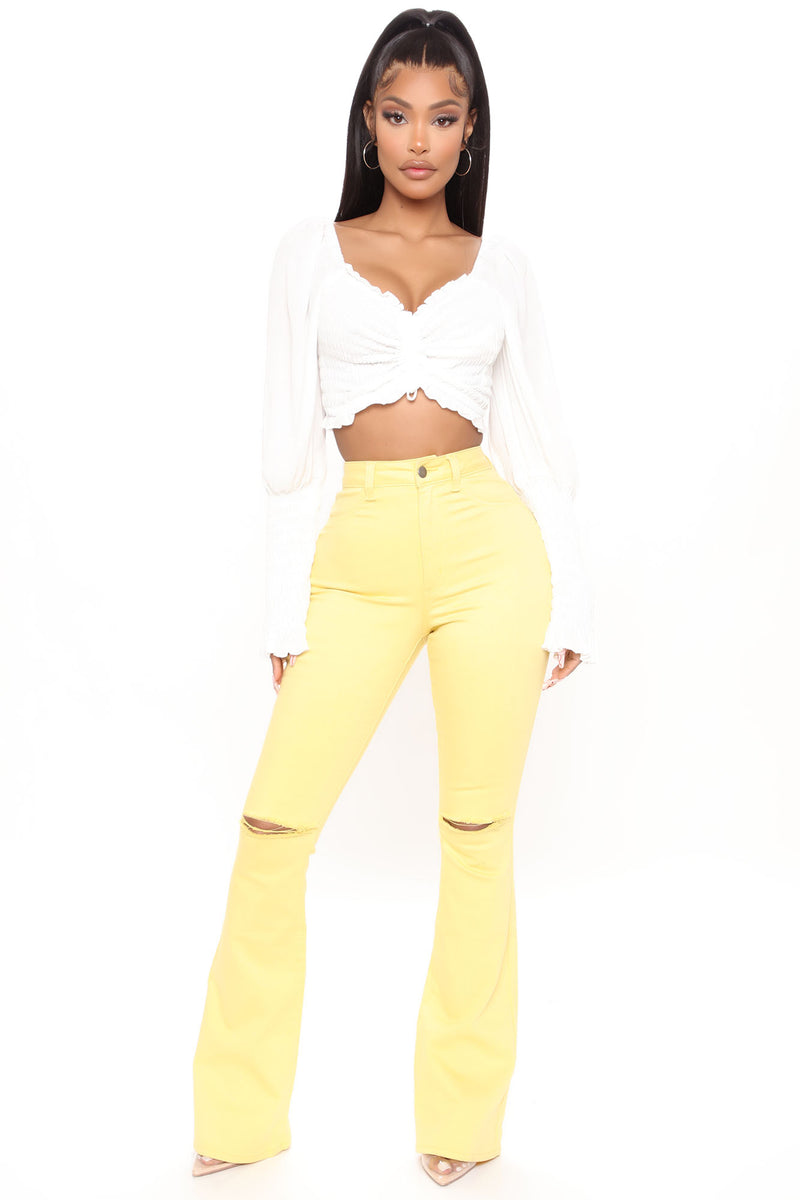 Fashion nova yellow jeans top