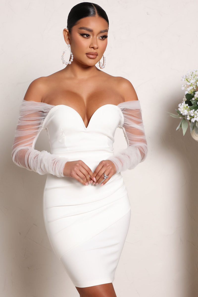 Tall Trophy Wife Mini Dress White
