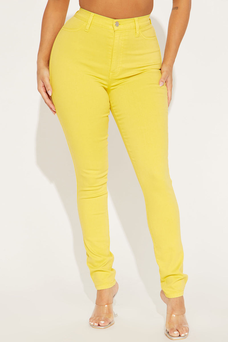Plus size online yellow skinny jeans