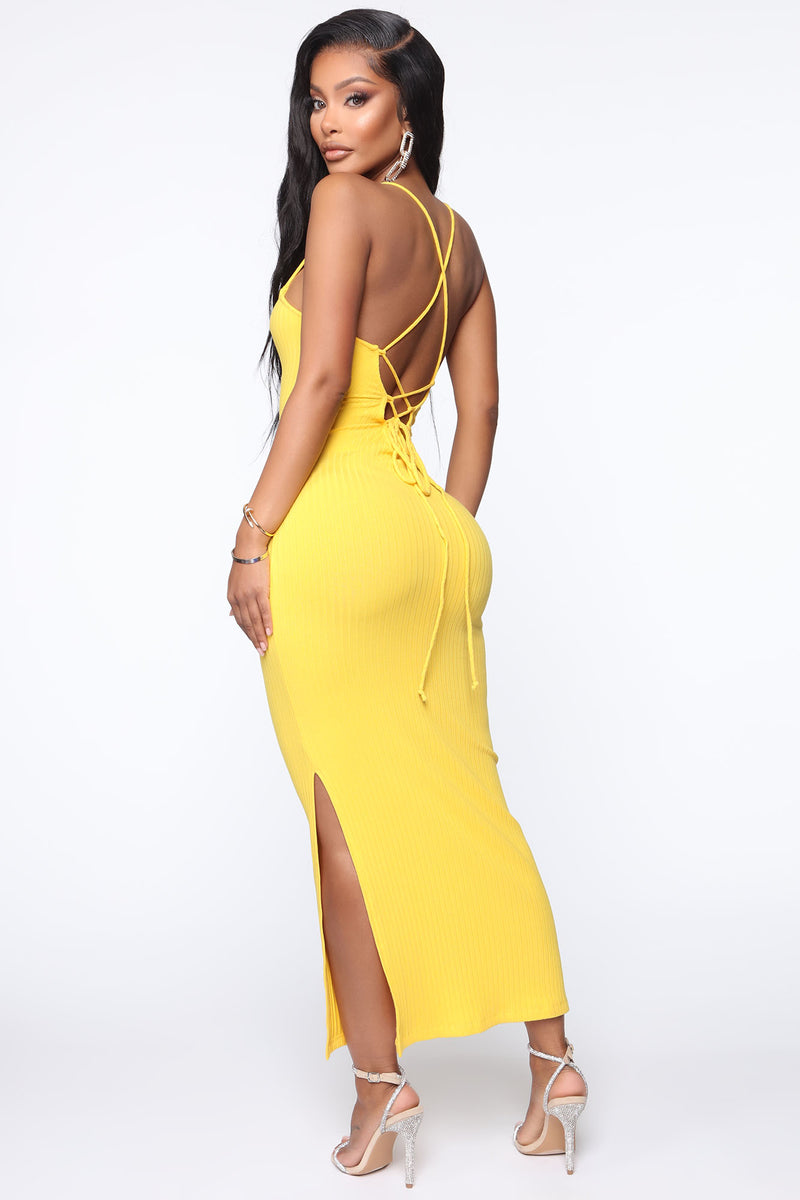Laced And Ready Midi Dress Yellow Fashion Nova, Dresses Fashion Nova