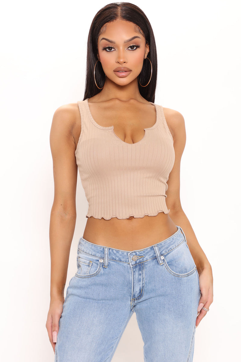 Top Notch Ribbed Crop Top - Mocha | Fashion Nova, Knit Tops | Fashion Nova