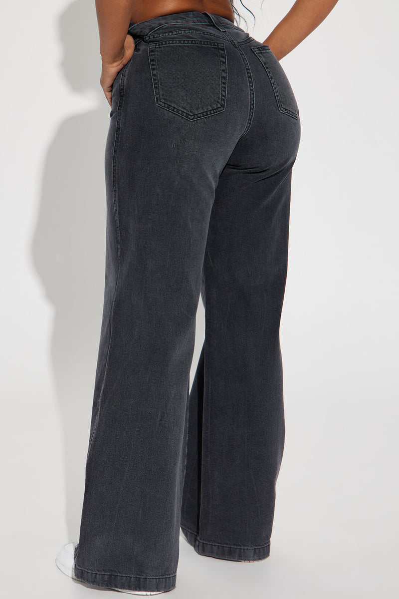 Lisbon Loose Non Stretch Jeans Black Wash Fashion Nova, Jeans