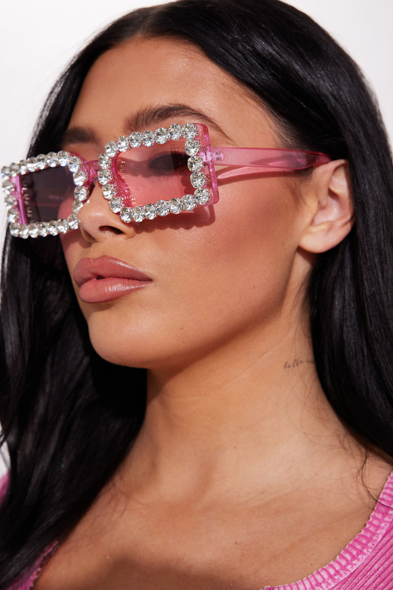 Gucci pink rhinestone sunglasses cheap