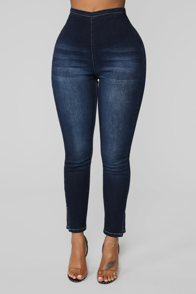 Hot And Ready High Rise Ankle Jeans Dark Denim