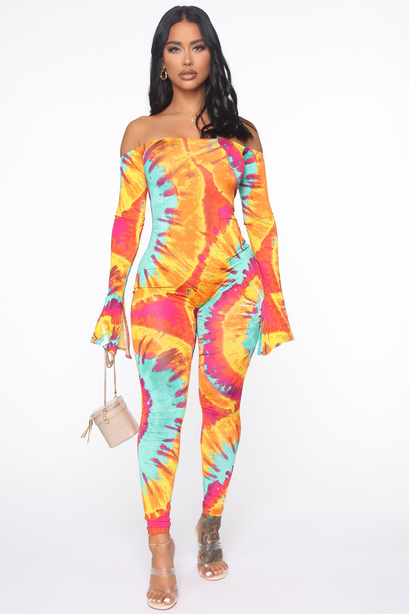 Rainbow jumpsuit shop fashion nova