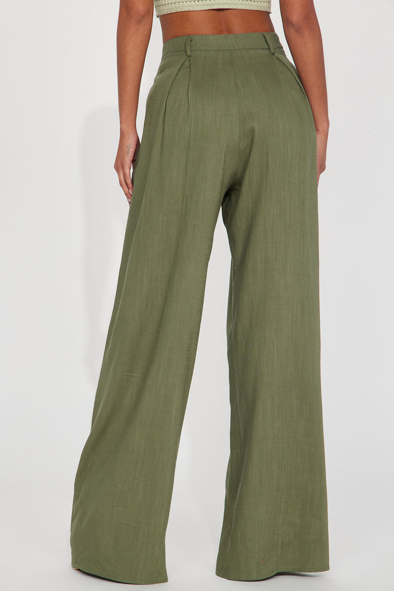 PALMER WIDE LEG TROUSERS (OLIVE)