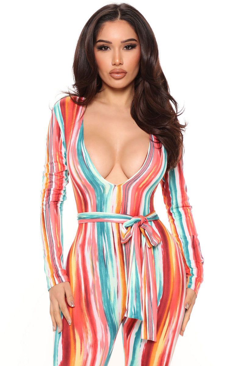 Rainbow jumpsuit sale fashion nova