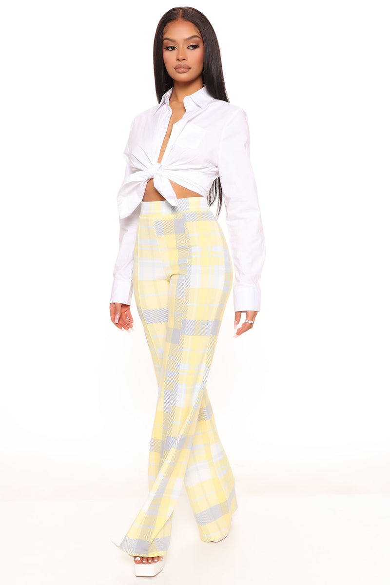 Victoria High Waisted Dress Pant Plaid Fashion Nova