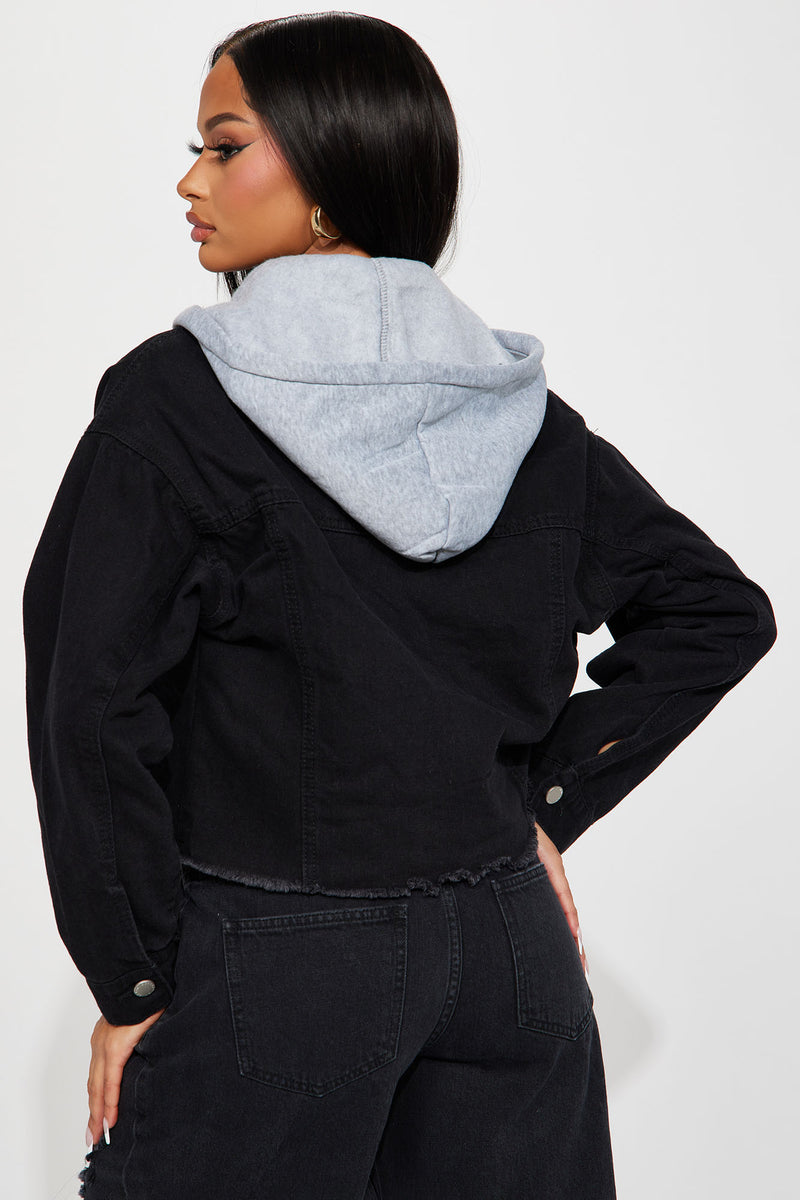 Fashion nova black hot sale denim jacket
