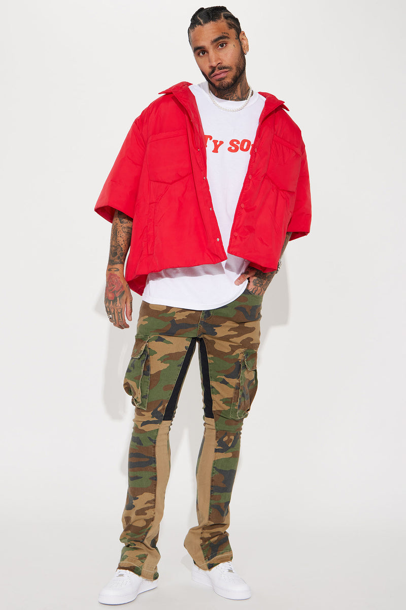 Commando Cargo Twill Flared Pants Camouflage Fashion Nova