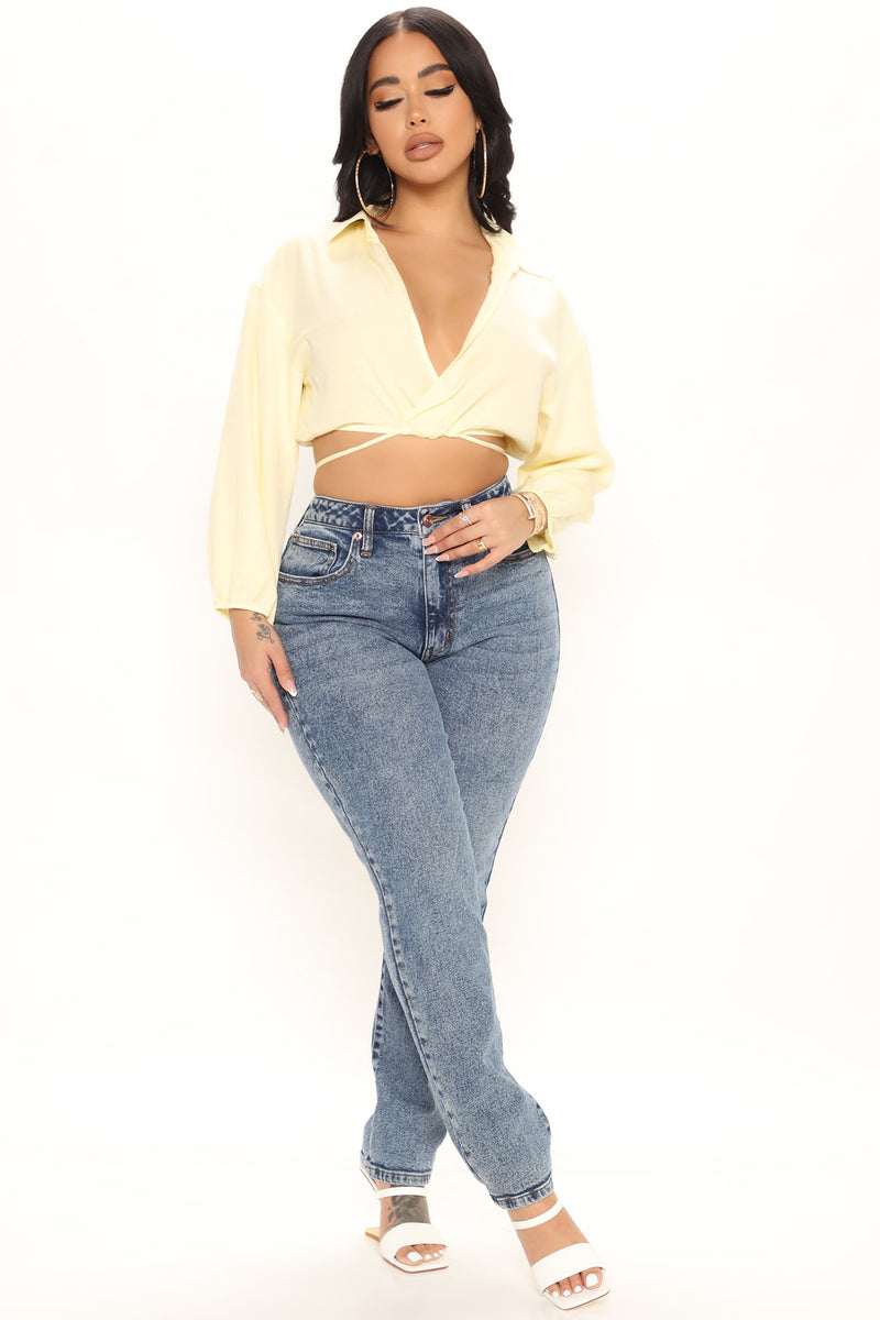 Sterling Collared Top Yellow Fashion Nova, Shirts & Blouses