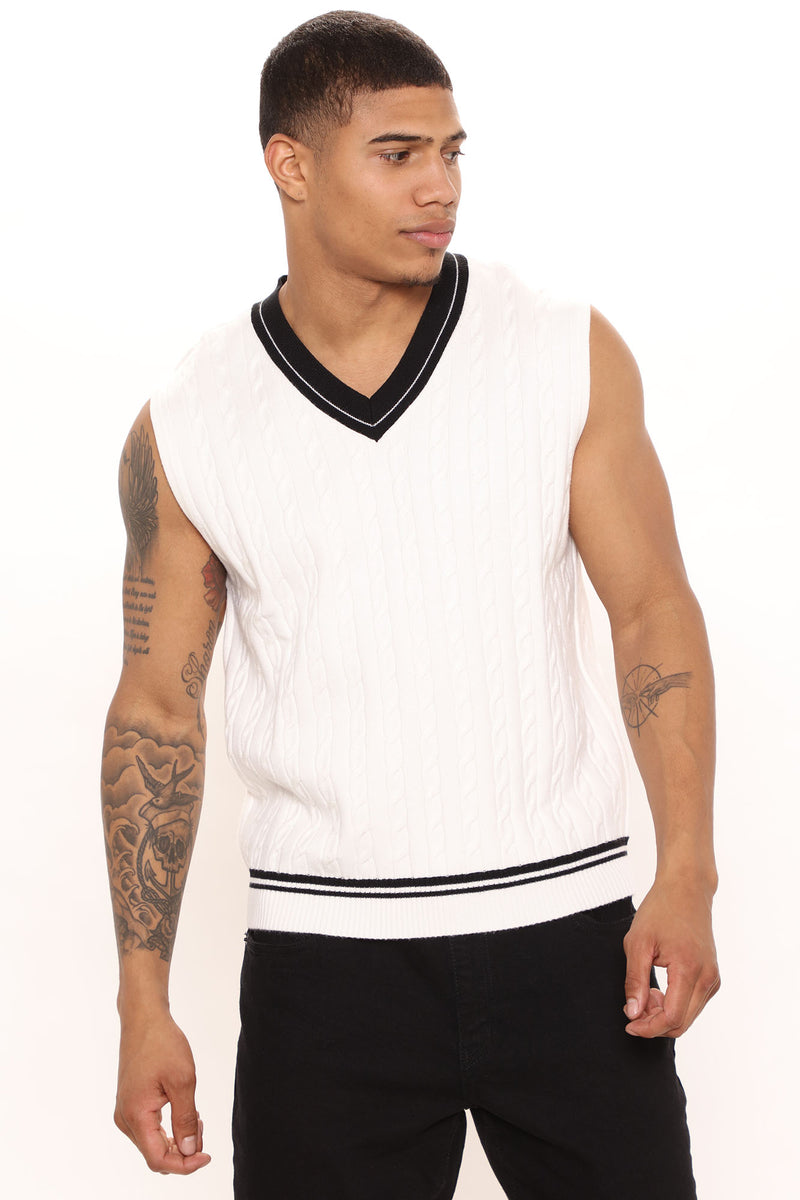 Keep It Clean Knit Sweater Vest White Fashion Nova Mens