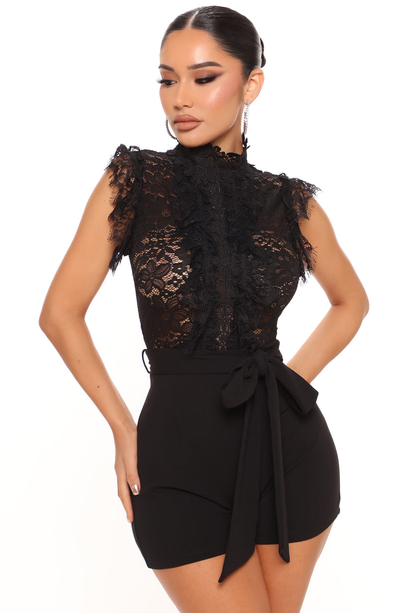 In Your Shadow Romper Black Fashion Nova, Rompers Fashion Nova