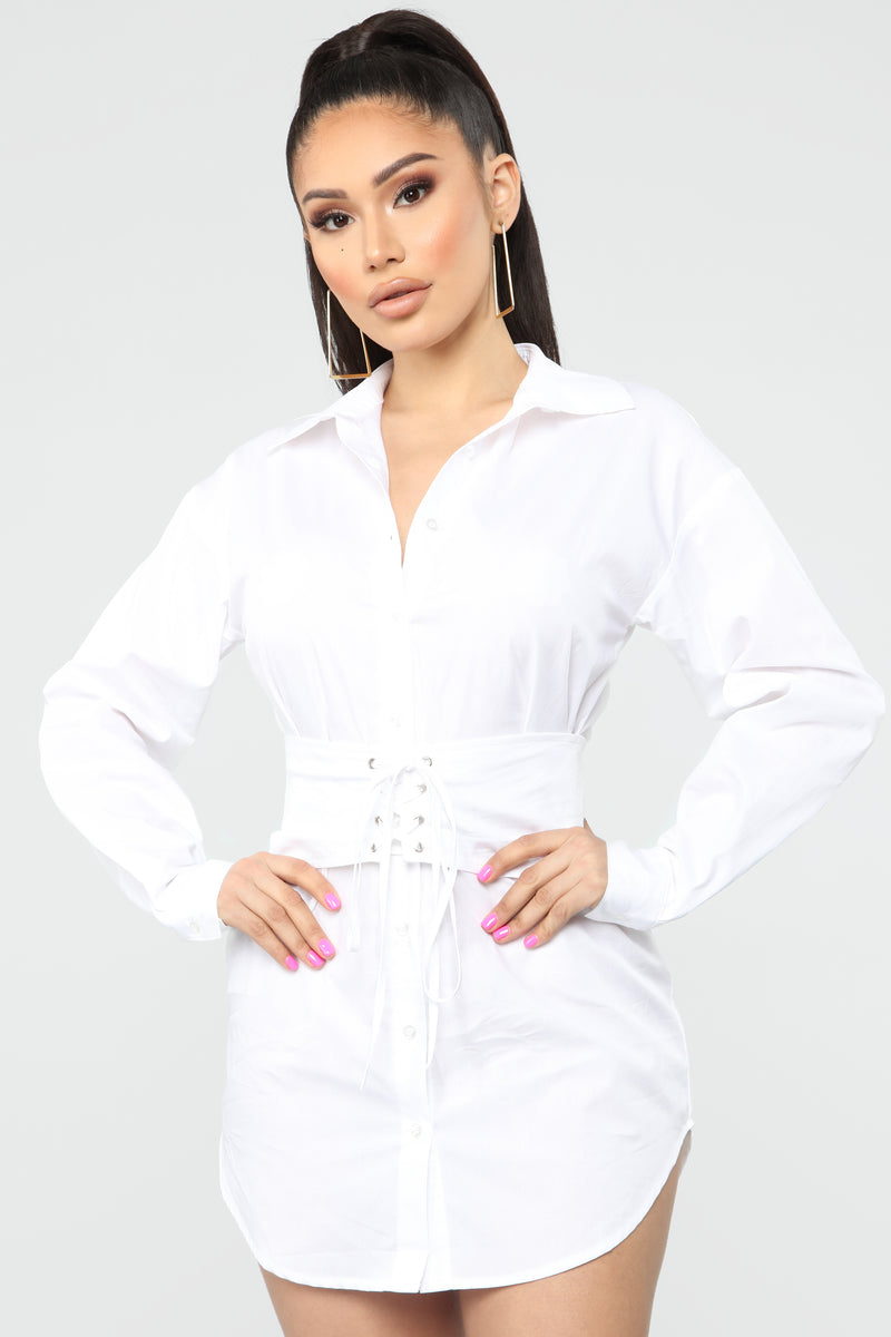 Well Suited Shirt Dress White