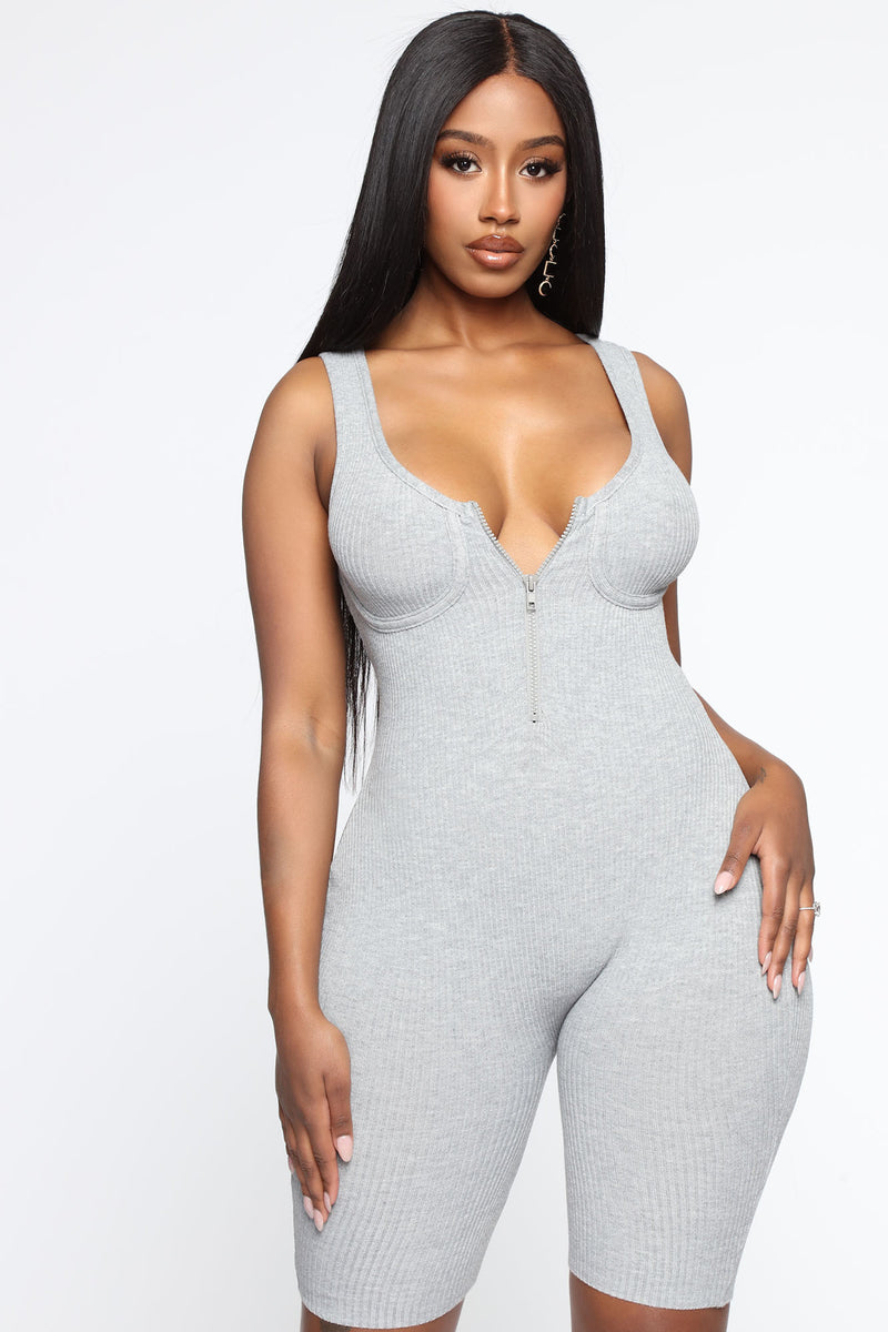 Comparing You Romper - Heather Grey | Fashion Nova, Rompers | Fashion Nova