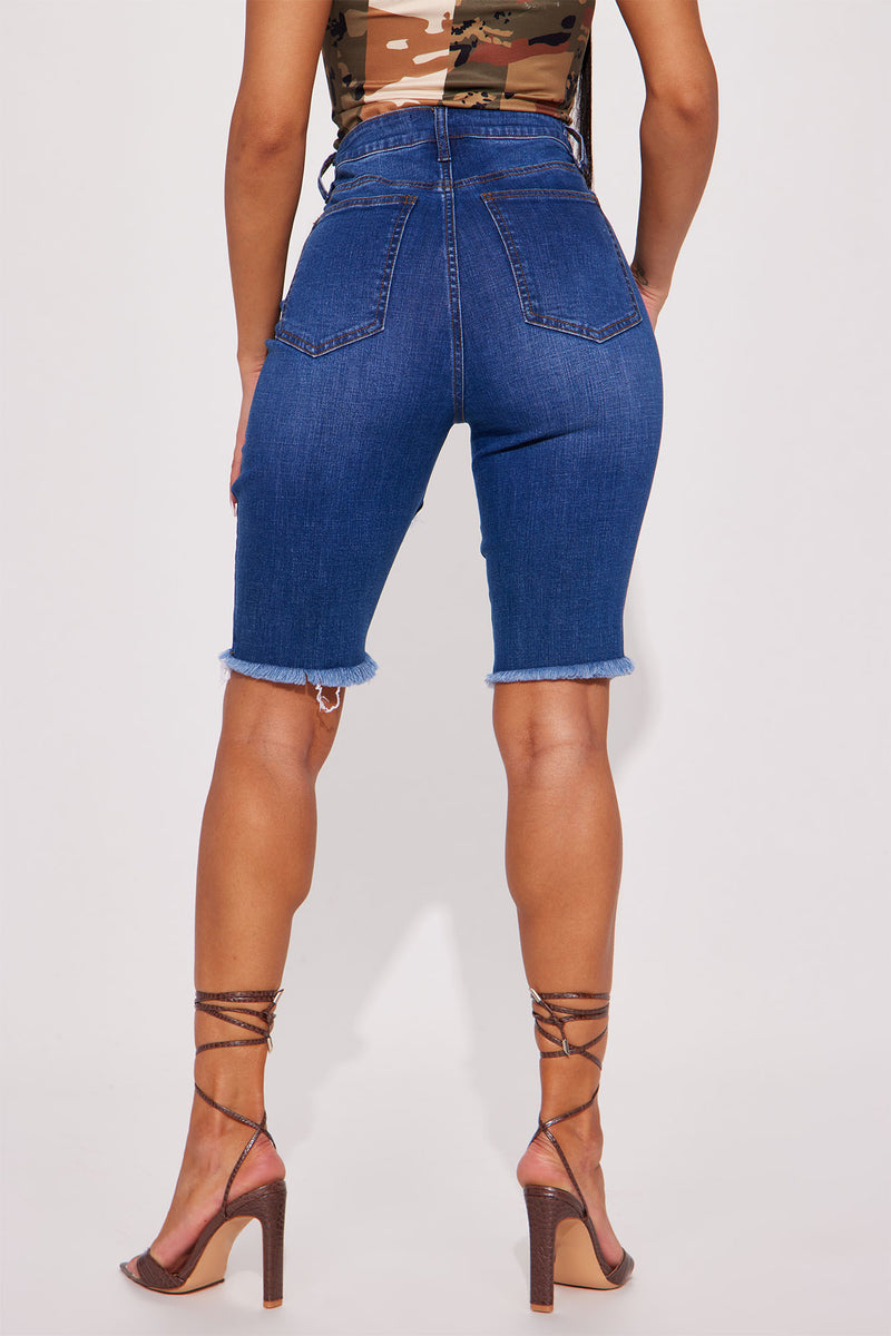 Made Ya Look Denim Bermuda Shorts Medium Wash Fashion Nova, Jean
