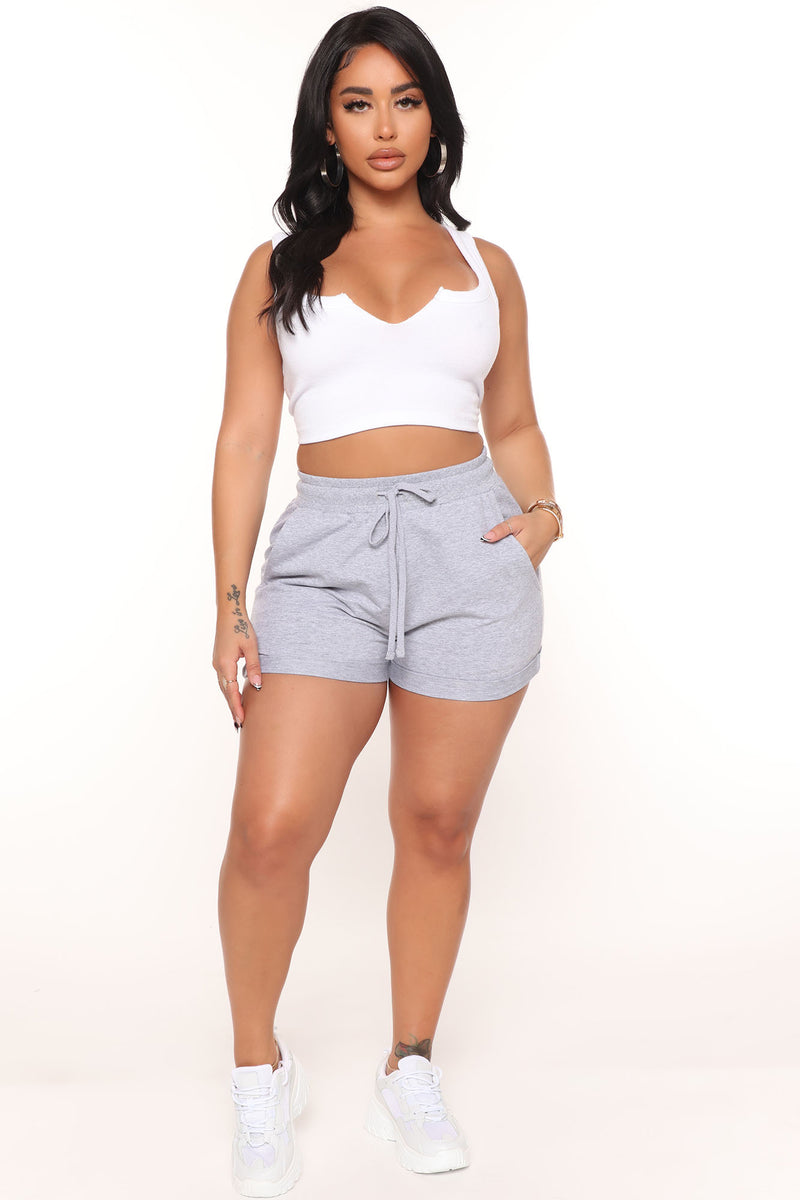 Fashion nova grey shorts sales