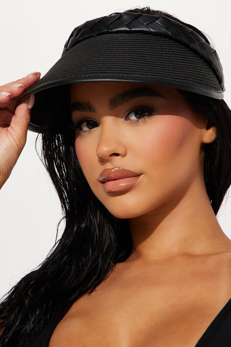 Mind On Vacay Mode Visor Black Fashion Nova, Accessories Fashion Nova