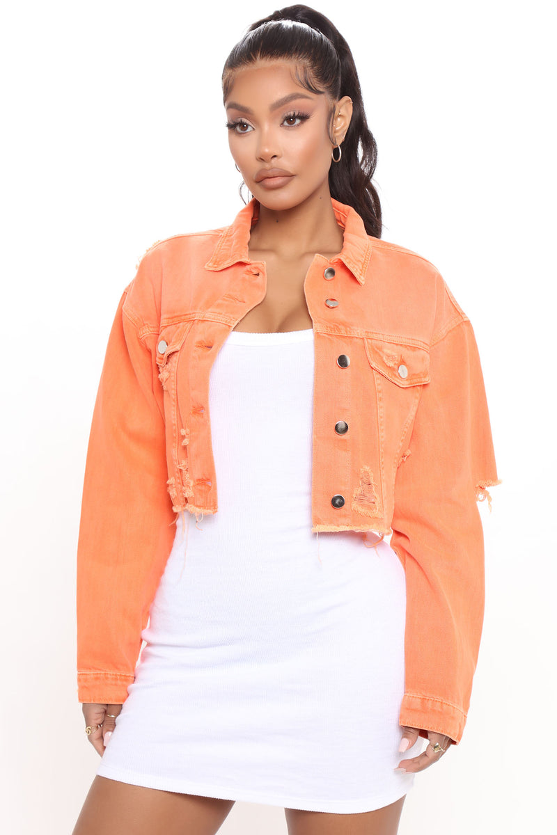 Burnt orange clearance denim jacket