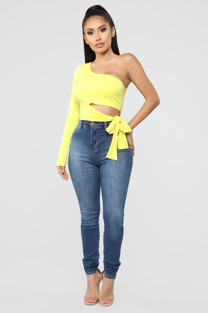 Heart holder one shoulder top cheap
