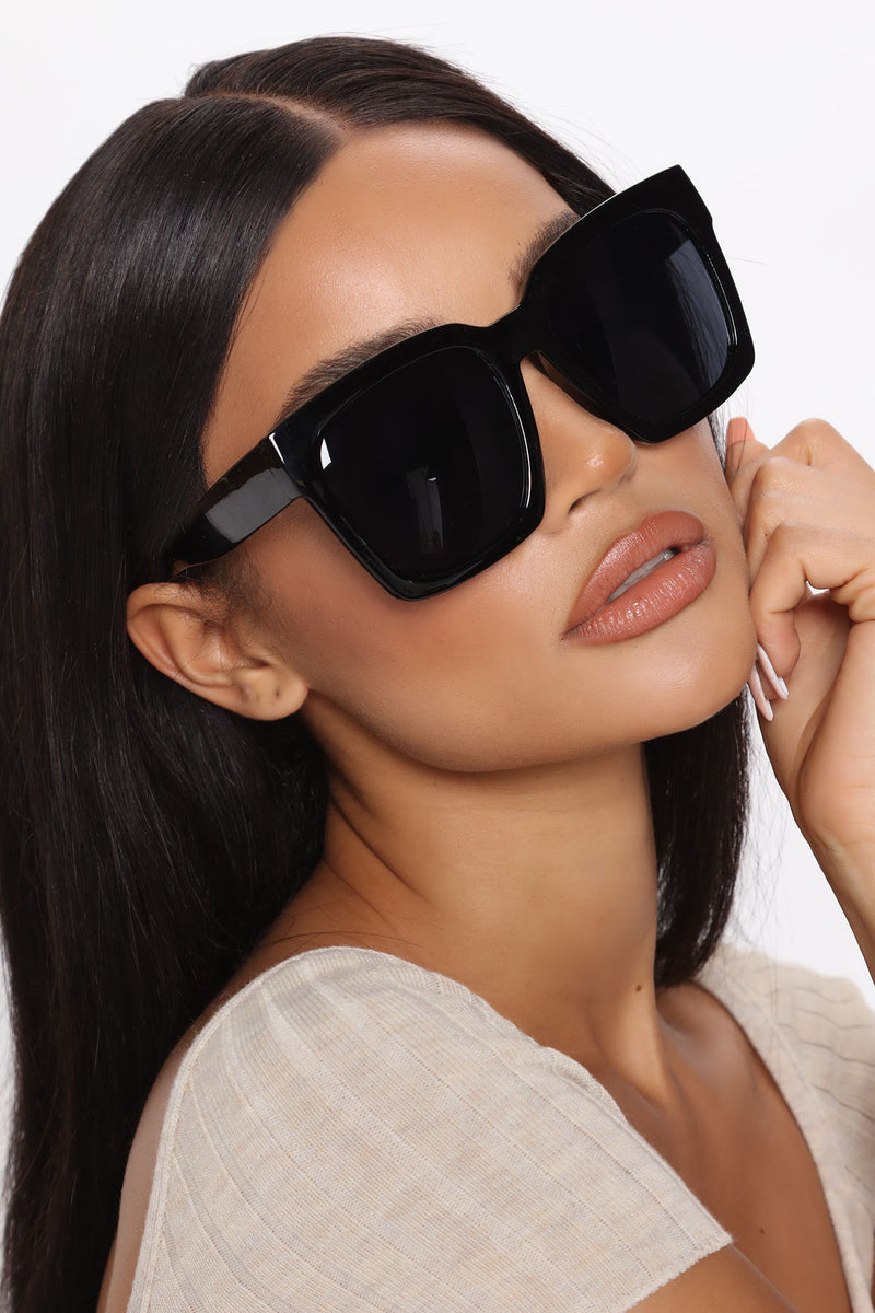 All the way up oversized sunglasses top