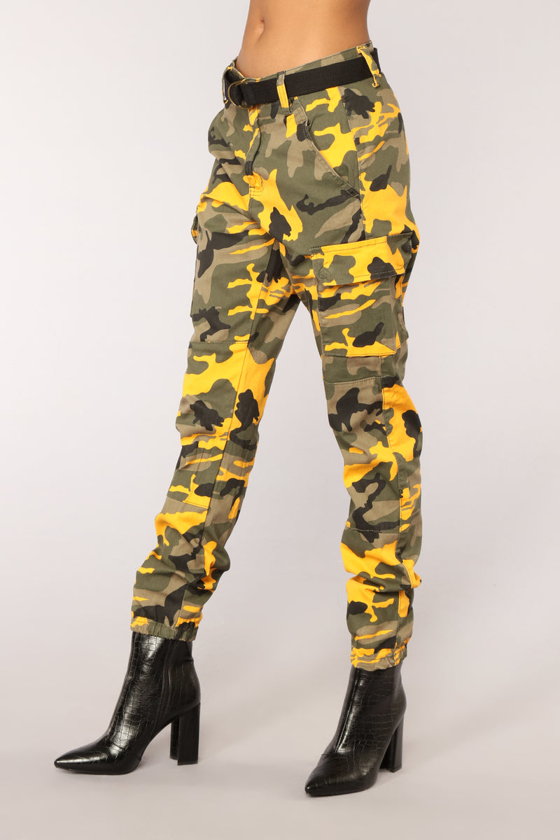 Yellow camo pants clearance fashion nova