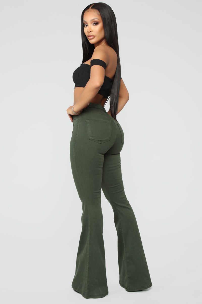 Fashion nova discount olive green jeans