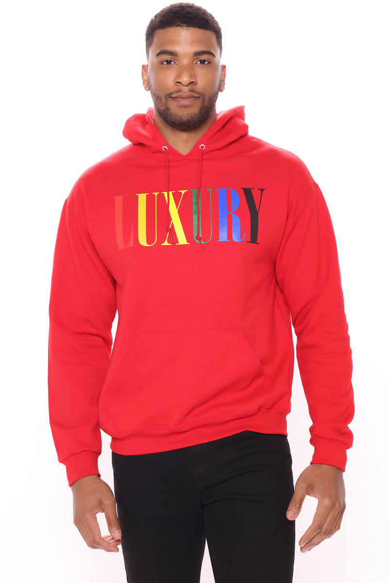 Luxury Hoodie - Red, Fashion Nova, Mens Graphic Tees