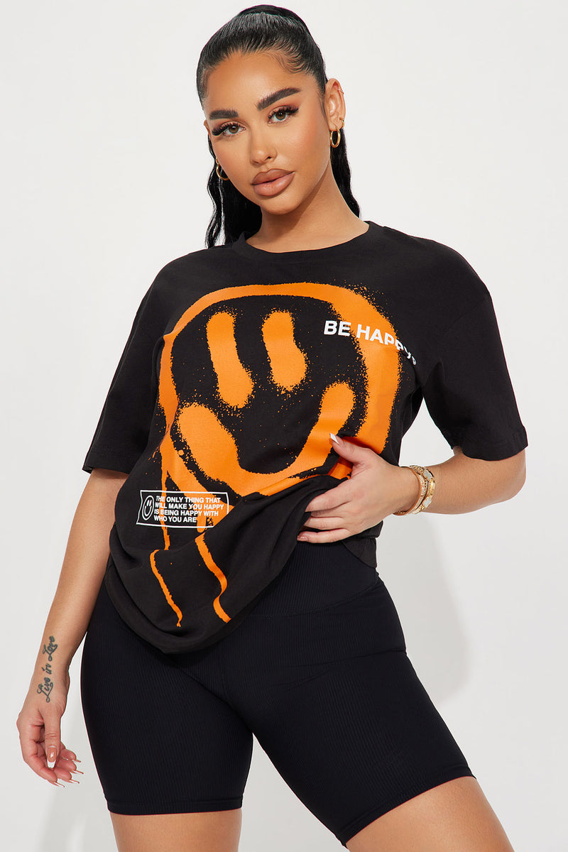 Orange graphic tee discount womens