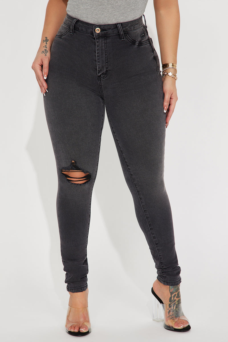 Stretch Curvy Ripped Skinny Jean Black Fashion Nova, Jeans