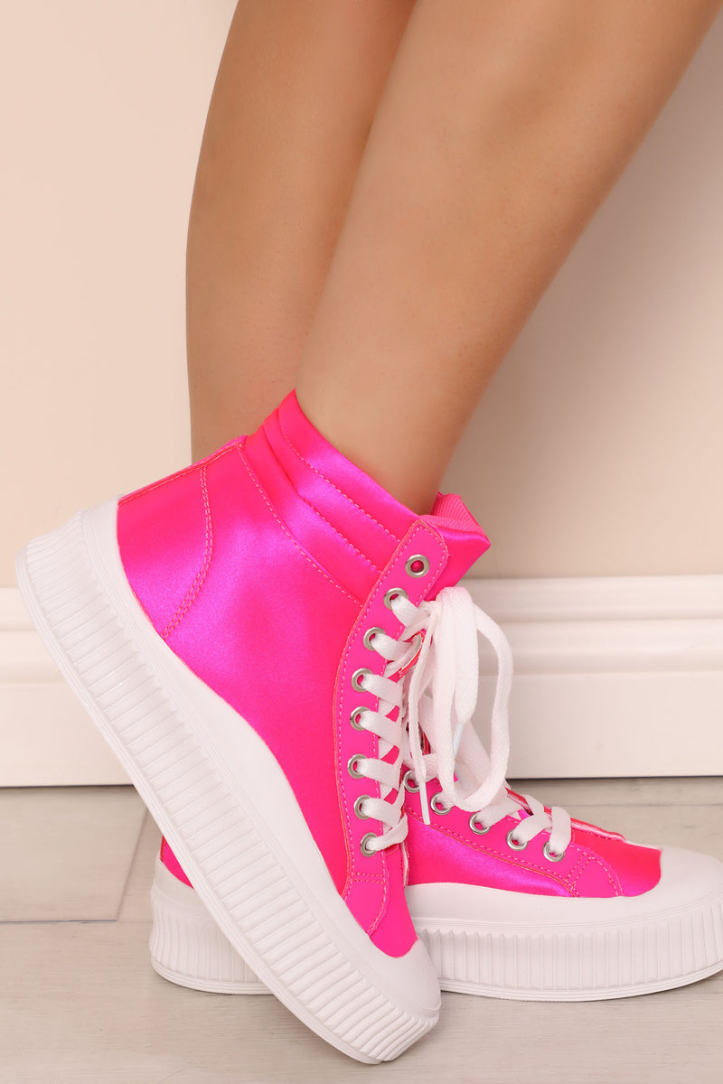 Hot pink platform discount sneakers