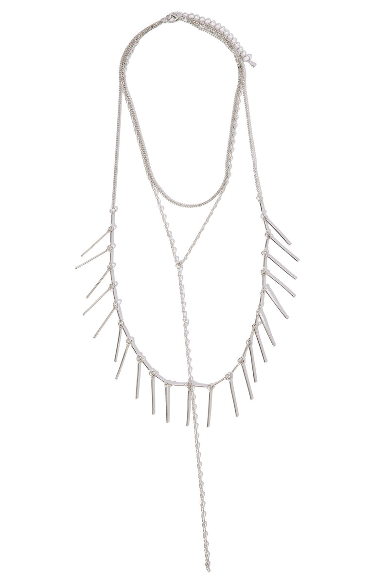 Tranquility Layered Necklace Silver Fashion Nova, Jewelry Fashion