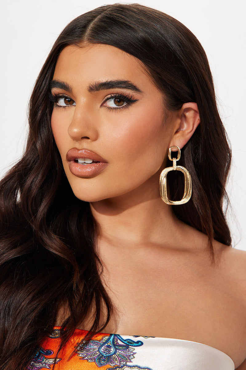 Drop A Sign Earrings Gold Fashion Nova, Jewelry Fashion Nova