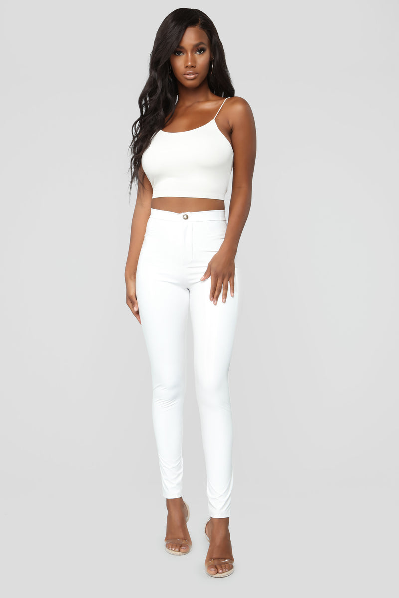 White vinyl hotsell pants