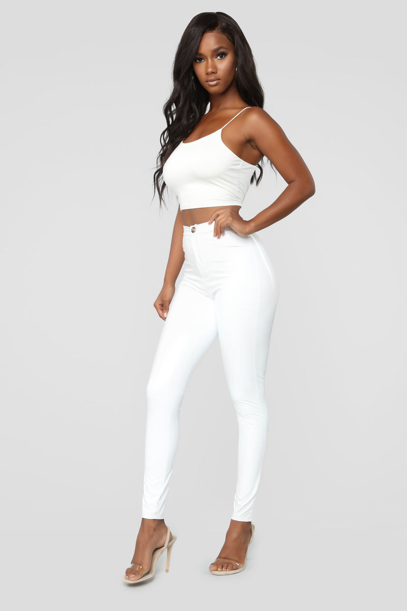 White vinyl pants new arrivals
