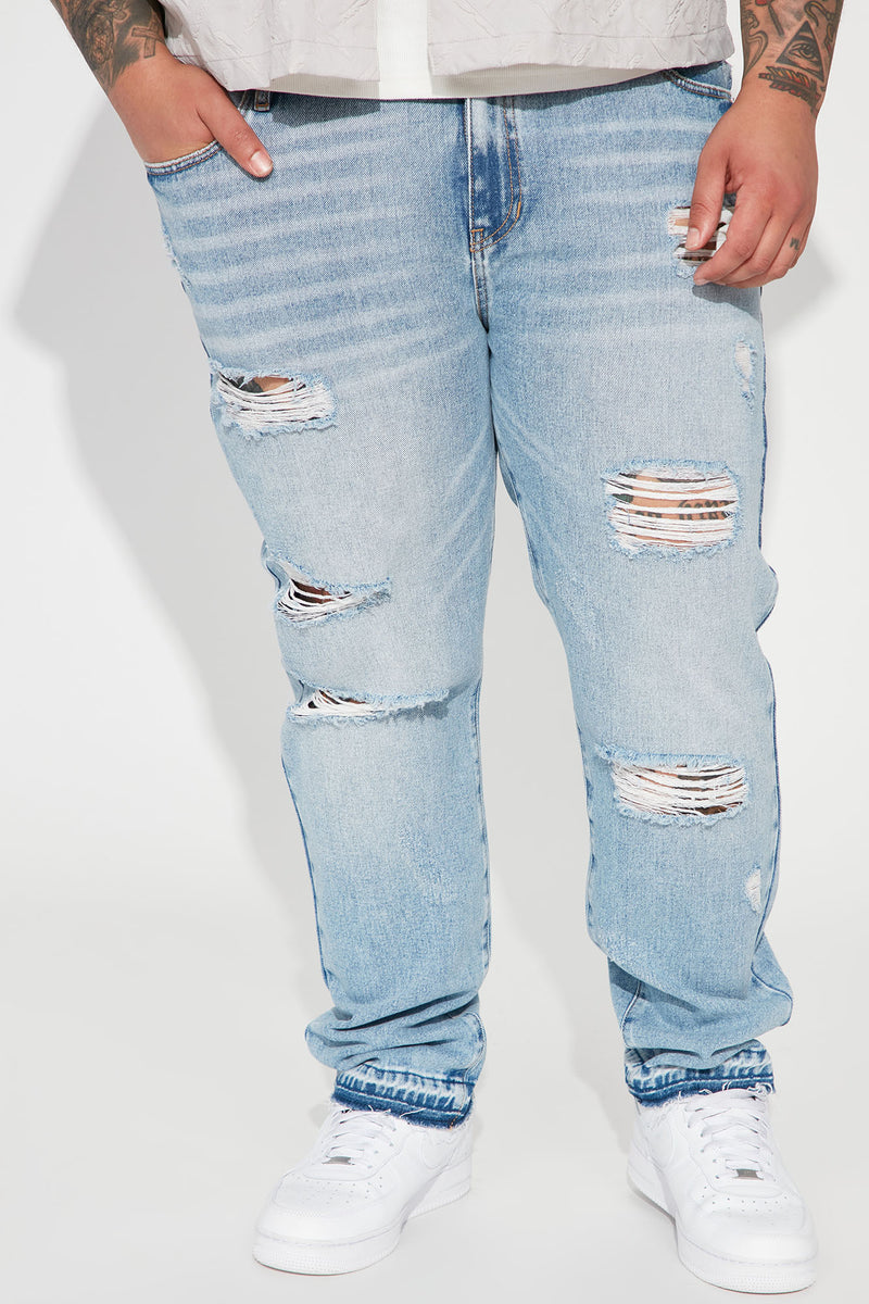 Fashion nova blue ripped jeans hotsell