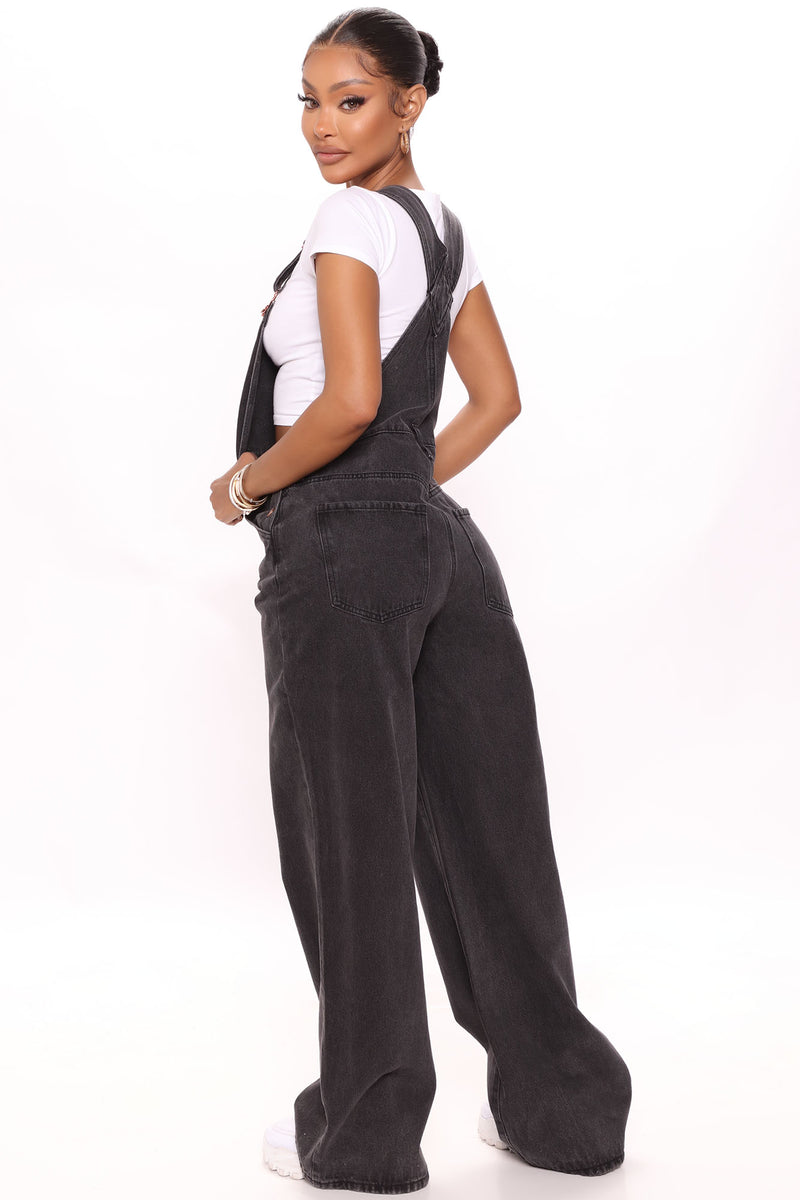 Black overalls shop fashion nova