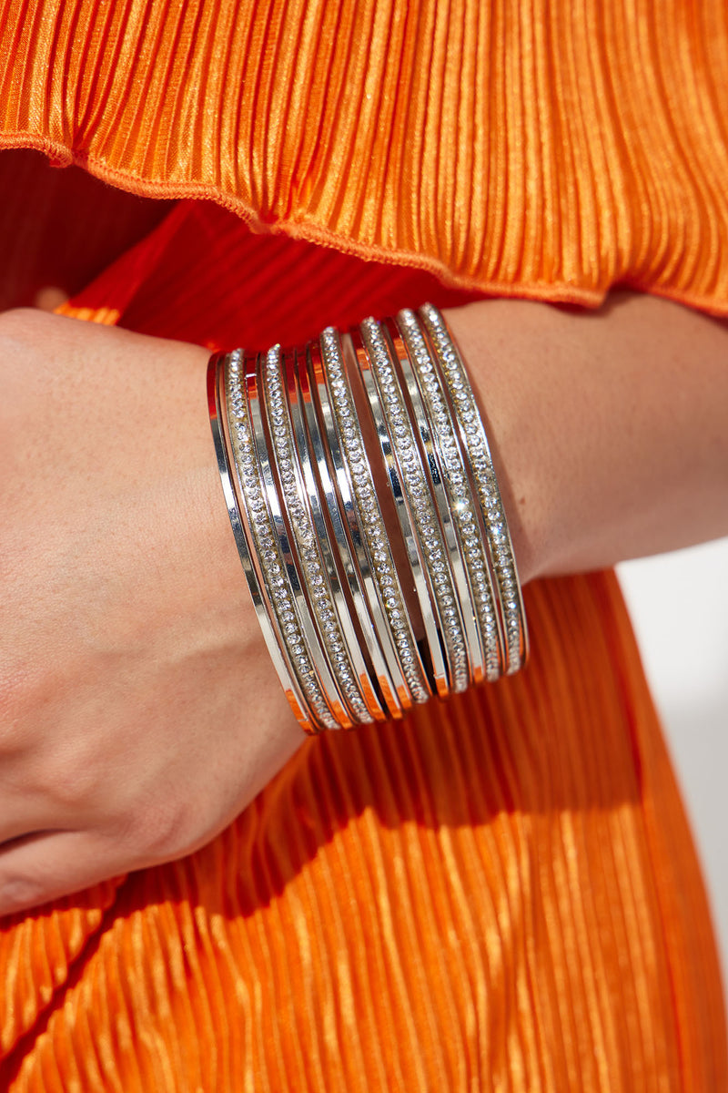 The More The Better 13 Piece Bangle Set Silver Fashion Nova