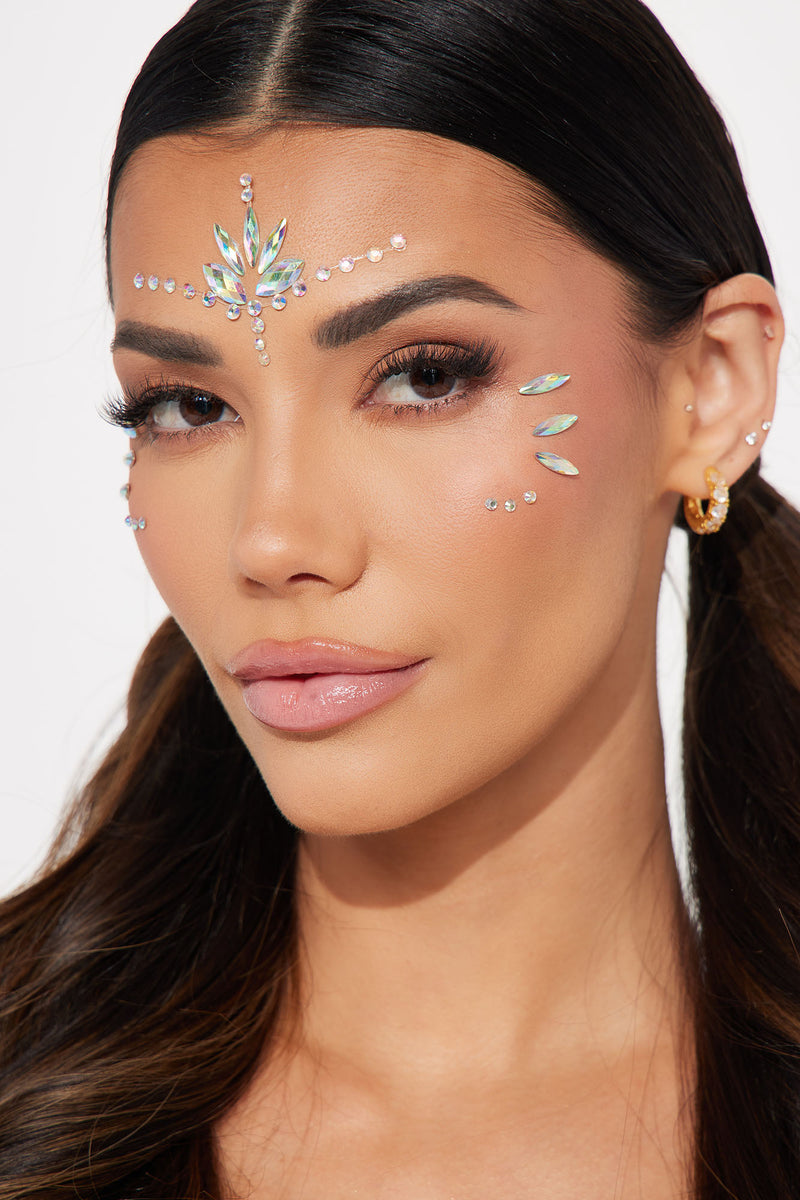 Night Out Gem Makeup  Gem makeup, Face gems, Mermaid face paint