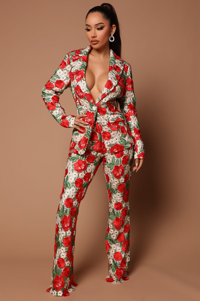 Eden Floral Blazer Red combo Fashion Nova Luxe Fashion Nova