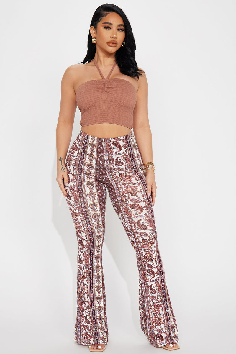 Zahrah Flare Pant - Brown, Fashion Nova, Pants