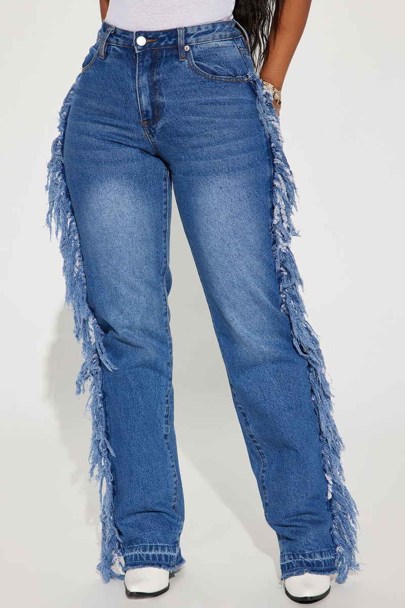 Fashion nova fringe best sale jeans